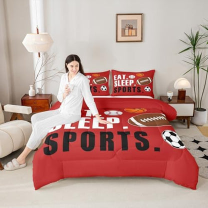 Feelyou Sports Comforter Set Toddler Size for Kids Boys Girls