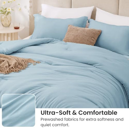 Love's cabin Light Blue Twin/Twin XL Comforter Set, 2-Piece Bed Set