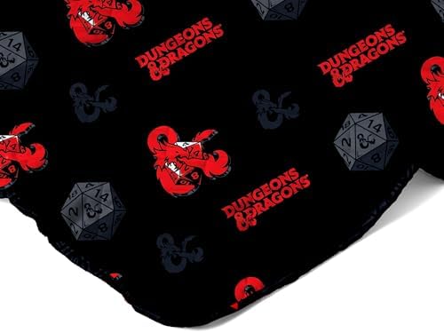 Northwest Dungeons & Dragons NAT D20 Full/Queen Quilted Blanket, Comfy Throw, Soft Lightweight Bedding for Bed, or Couch, 90 x 90 inches