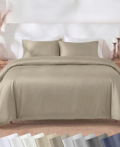California Design Den Luxury King Duvet Cover Sets, Taupe