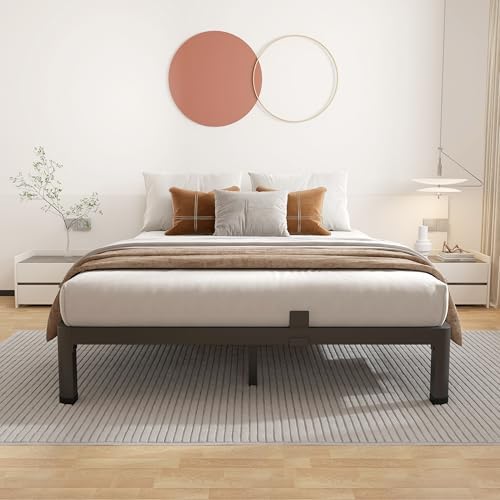 ROIL 10 Inch Queen Bed Frame with Rounded Corner & 4 Mattress Baffles