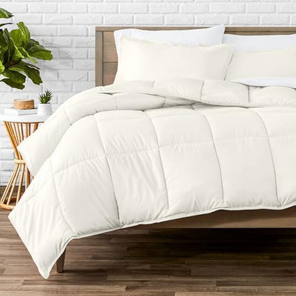 Bare Home Comforter Set - 1800 Ultra Soft (Oversized Queen, Antique White)