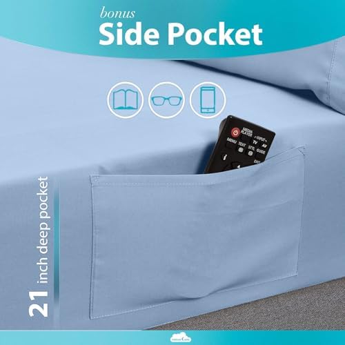 DREAMCARE Queen Sheets - 6 pcs Breathable Cooling Sheets Queen - up to 15"