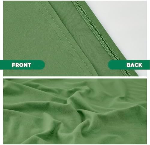 Box Spring Cover Queen Size-Sage Stretch Wrap Around 4 Sided Bed Skirt