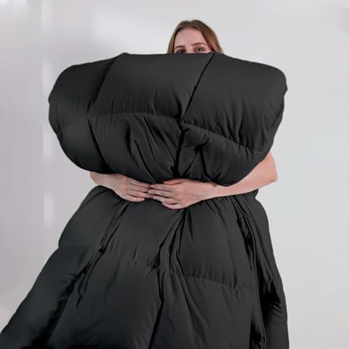 DOWNCOOL Comforters Oversize King Size, Black Duvet Insert, Lightweight