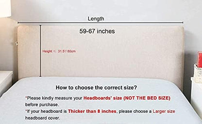 WOMACO Stretch Bed Headboard Slipcover 180 GSM Thick Fabric Solid Color Dustproof Bed Head Protector Cover for Bedroom Decor (Dark Blue, Queen)