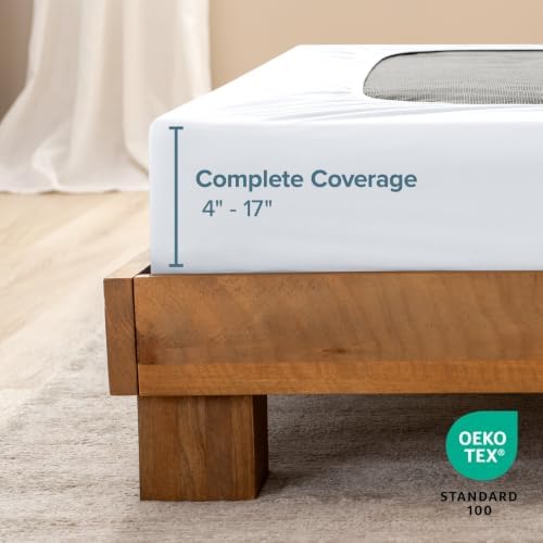 Bare Home Full Size Box Spring Cover Wrap Around (Full, White)