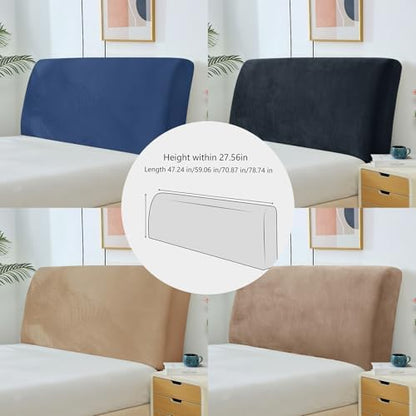 Stretch Headboard Slipcover, Elastic Bed Protector for Bedroom Decor, Full Coverage, Stone Blue (59"x27" / 150x70 cm Size)