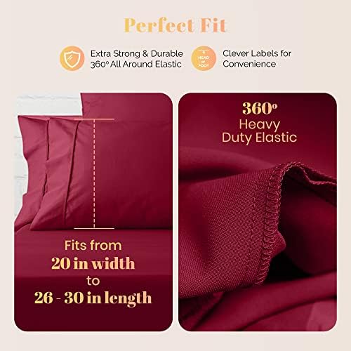 800 Series Standard/Queen Pillow Cases Set of 2, Burgundy
