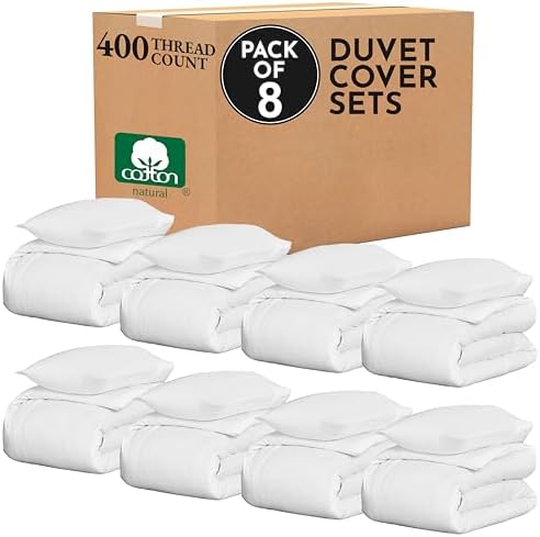 California Design Den 100% Cotton Sateen Twin XL Duvet Cover Set, White