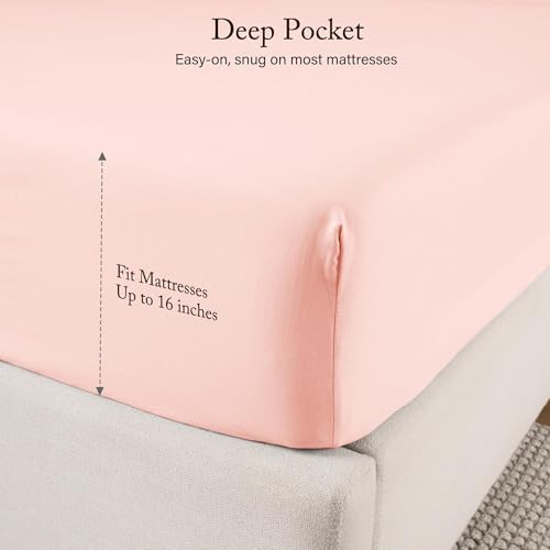 English Rose Sheets Twin Sheet Set, Pre-Washed Brushed Cotton-Like Microfiber, 3 Pcs Soft Breathable Sheet Set Twin,Fade Resistant, Includes 1 Fitted, 1 Flat, 1 Pillowcases (English Rose, Twin)