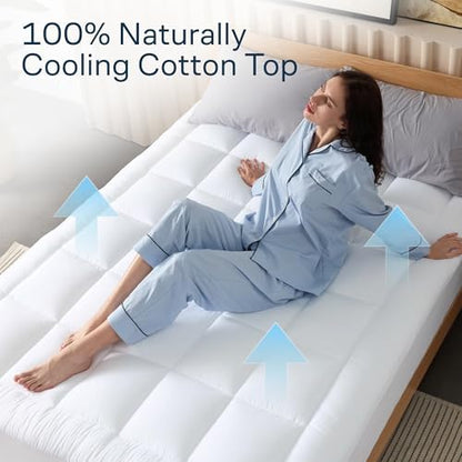 Niagara Sleep Solution 100% Cotton Top Cal King Mattress Pad, Pillow Top