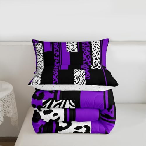 Feelyou Animal Print Leopard Zebra Comforter Set Queen Size Kids Boys