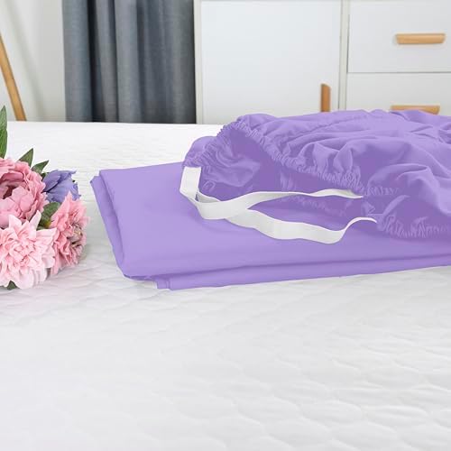 Elegant Comfort 1500 Premium Hotel Quality 18-21 Inches Deep - Extra Deep Pocket Single Fitted Sheet for High Mattress, Luxury and Softest, Smart Pocket - Wrinkle Free, Twin/Twin XL, Lilac