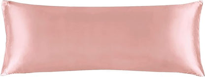 BEDELITE Satin Body Pillow Cover, Super Soft and Cooling Body Pillow Pillowcase for Hair and Skin, Breathable Silky Full Long Pillowcase Cover(20"x54", Rose Pink)