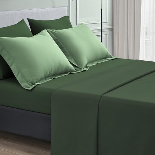 Maple&Stone Full Comforter Set 7 Pieces Bed in a Bag Olive Green Bed Set