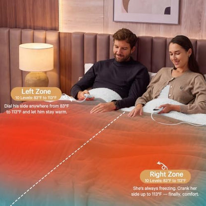 Heated Electric Blanket King Size, Dual Control, 90" x 100", Teal