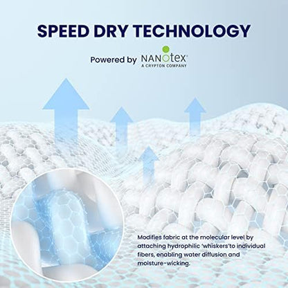SLEEP ZONE Cooling Mattress Topper Queen Mattress Pad, Quilted Fitted Mattress Cover, Machine Washable, Soft Fluffy Down Alternative, Deep Pocket 8~21 inch (White, Queen)