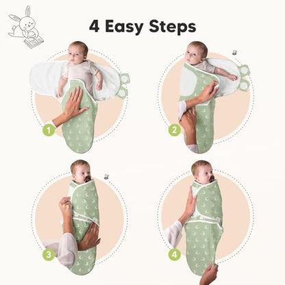 KeaBabies 3-Pack Organic Baby Swaddles for Newborns, Infant, Lunaris, 0-3M