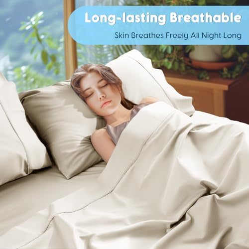 SONORO KATE 1000 Series 100% Egyptian Cotton Queen Sheet Set,4 Pieces