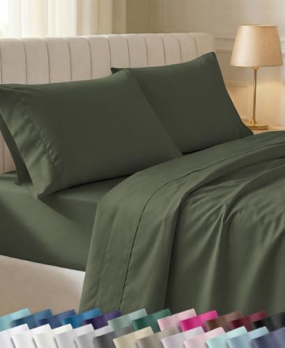 California Design Den Soft 100% Cotton Queen Size Sheets Deep Pocket, 4 Pcs