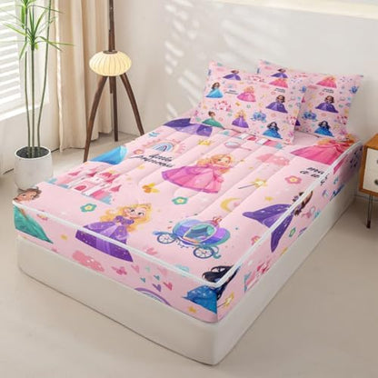 Feelyou Magical Princess Castle Comforter Set Full Size Kids Bed in a Bag
