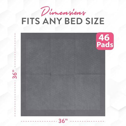 Inspire Extra Large Super Absorbent Disposable Bed Pads for Chronic Incontinence Ultra Thick and Absorbent Bed Pads Disposable Adult | Pee Pads for Adults (Gray 36" x 36")