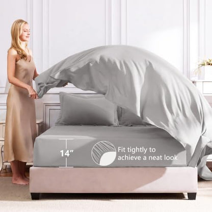 CozyLux Oversized King Comforter Set 120"x98", 7 Piece, French Grey
