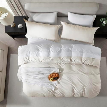 Hearth & Harbor Prewashed California King Duvet Cover Set, Off White