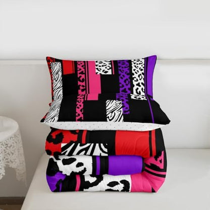 Feelyou Animal Print Ombre Leopard Comforter Set Twin Size Kids Boys Girls