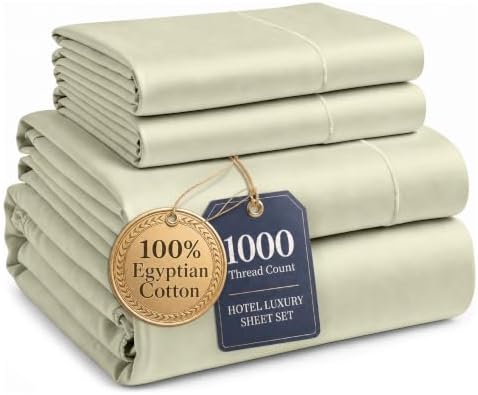 LANE LINEN Extra Deep Pocket King Sheet Set 100% Egyptian Cotton - Linen