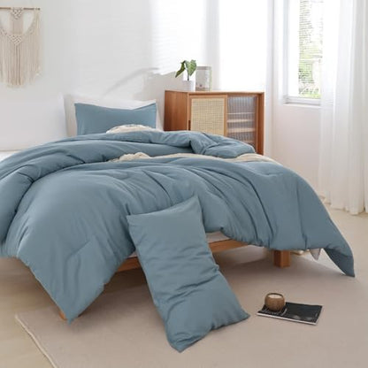 ROSGONIA Alaskan King Comforter, Dusty Blue, 136x120 Soft Bedding Quilt