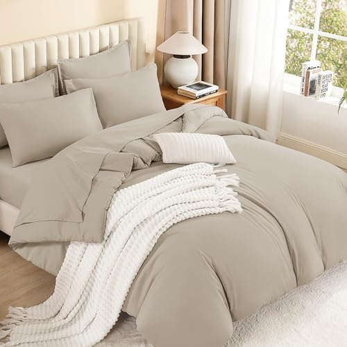 Litanika Full Comforter Set with Sheets - 7 Pieces Solid Bed in a Bag