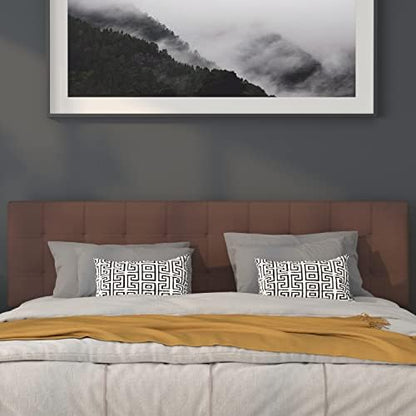 Flash Furniture Bedford Tufted Upholstered King Size Headboard in Dark Brown Fabric