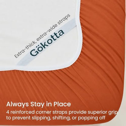 GOKOTTA 4 Piece Cal King Sheet Set - Soft, Breathable & Cozy - Burnt Orange