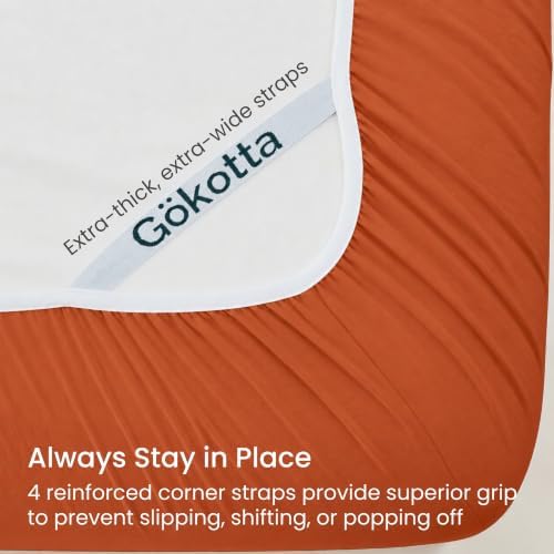 GOKOTTA 4 Piece King Sheet Set - Soft, Breathable & Cozy - Burnt Orange