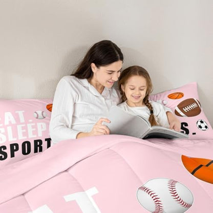 Feelyou Football Comforter Set Queen Size for Kids Boys Girls