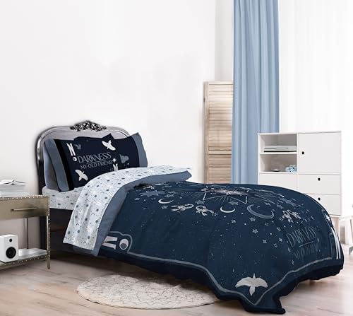Wednesday Addams Twin Comforter Set 5 Piece Bedding for Girls, Blue