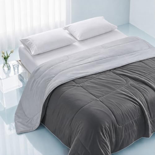 Madison Park Breathable Cooling Comforter King, Grey, 106x90