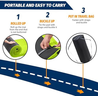 CYMULA Memory Foam Camping Mattress Pad, Sleeping Mat, Portable Roll Up Mattress for Adults, Camping Bed Pads for Sleepover, Car Bed with Travel Bag