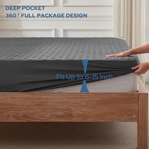 BEDLORE Waterproof Full Size Mattress Protector, Deep Pocket Fit, Washable