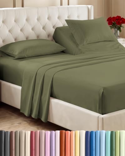 Flex Top Split Head King 4 Piece Sheet Set - Soft & Breathable - Sage Green