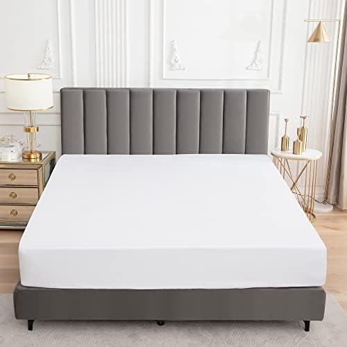 Sufdari Cal King Mattress Protector,Waterproof Mattress Protector,Fitted Sheet Style Mattress Cover with 18" Deep Pocket,Washable and Comfortable-White,California King