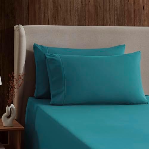 Nestl Twin Sheet Set - Bed Sheets - Teal - 3-Piece Deep Pocket