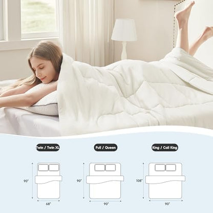 SameBed Cooling Comforter Twin/Twin XL Size, Summer Blanket for Hot Sleepers, Lightweight Comforter for Night Sweats, Double-Sided Breathable Cooling Beddings (Beige, 68"*80")