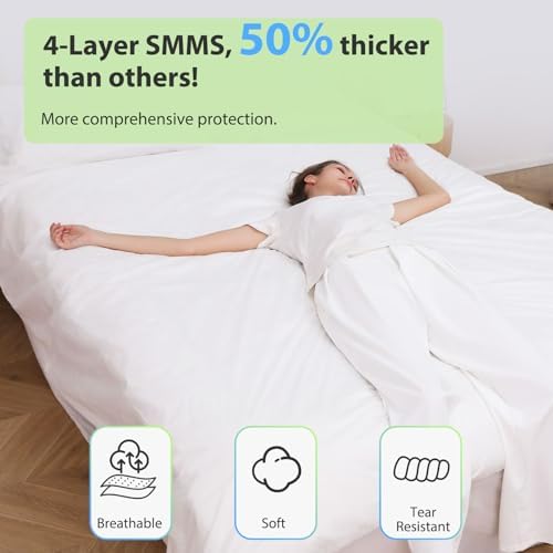 2 Pack Disposable Bed Sheet Queen Size, Disposable Sheet for Travel