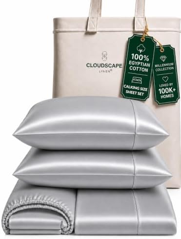 CLOUDSCAPE LINEN Millennium Series Cotton Sheet Calking,Silver