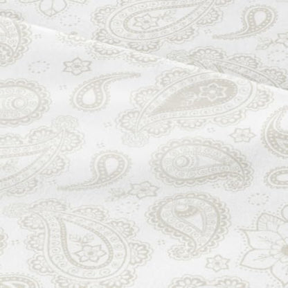 Twin XL 3 Piece Floral Sheet Set - Breathable & Cooling - Taupe Paisley