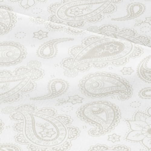 Cal King 4 Piece Floral Sheet Set - Breathable & Cooling - Taupe Paisley