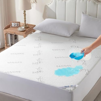 BEDLORE King Size Waterproof Mattress Protector Bamboo Viscose Bed Cover